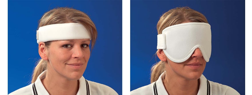 Stirnbandage und Gesichts-/Hals-/Augenbandage